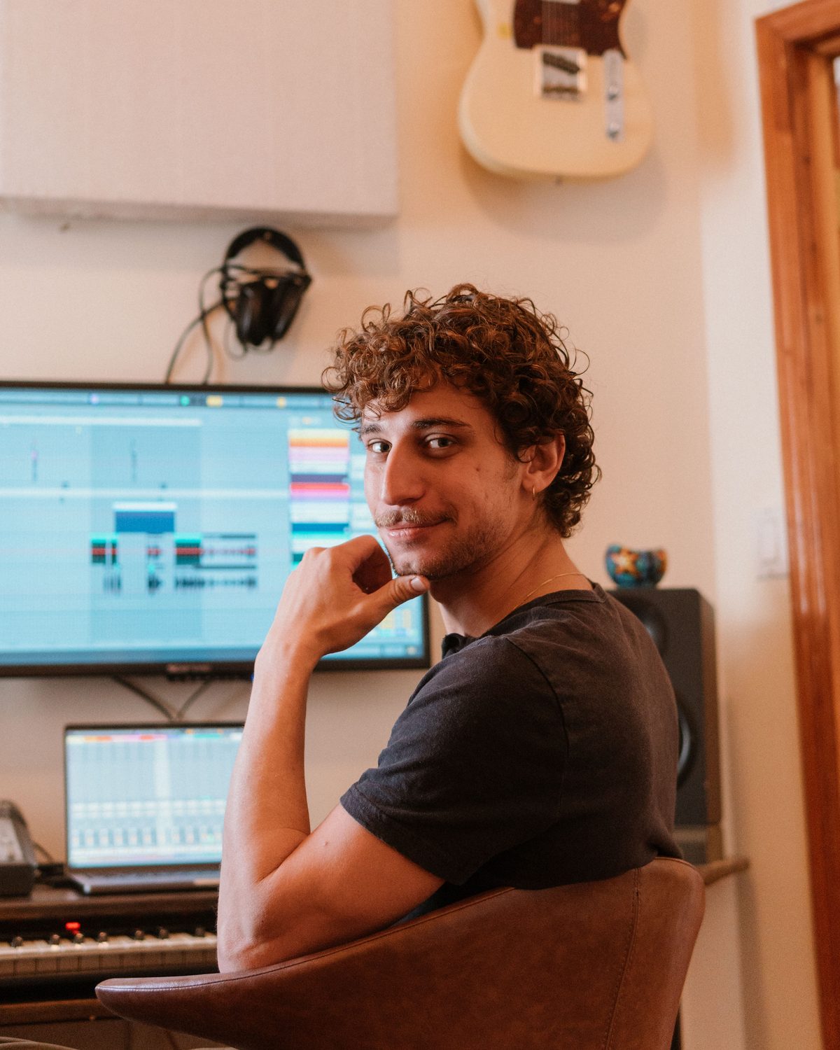 Jordan in the home studio